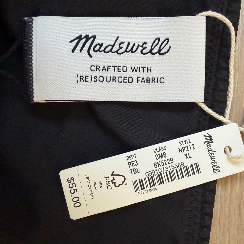 Madewell Ribbed Bikini Top • Size XL • Black • New With Tags • $55 MSRP *Q15 - Picture 3 of 3